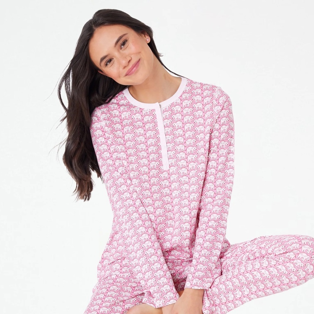 Roller Rabbit Women’s Hathi Pajama TOP ONLY Pink Size Medium